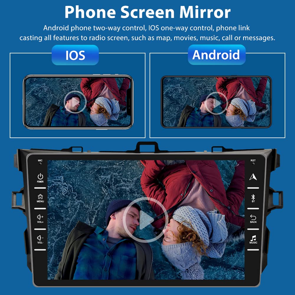 Buy for Toyota Corolla Radio Android Double Din Car Stereo GPS 8 Inch