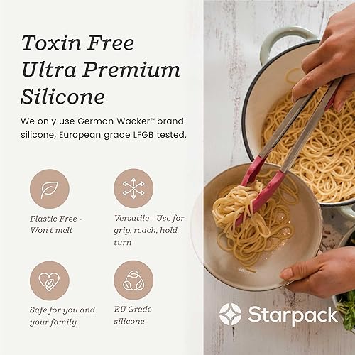 Miniatura 6 de Starpack 'Get a Grip' Pinzas de cocina de silicona  Pinzas de barbacoa de 12 pulgadas para parrilla, resistentes al calor hasta 600 F  Acero