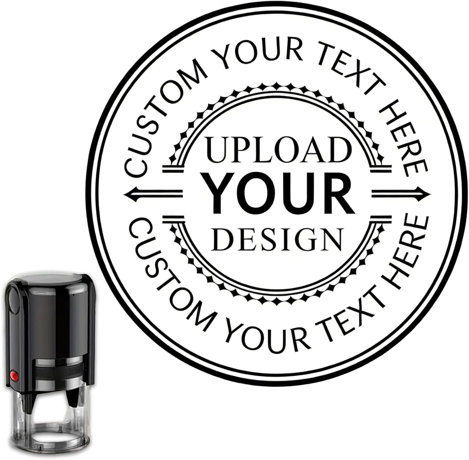 Custom Self-Inking Signature Logo Stamp, Personalized Rubber Stamp for Business & Office, Return Address Name Stamp, Multiple Colors and Sizes
