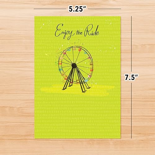 Miniatura 5 de Designer Pop!, Tarjeta de felicitación desplegable de cumpleaños  "Enjoy the Ride" Rueda de la fortuna 3D (1 tarjeta con sobre)