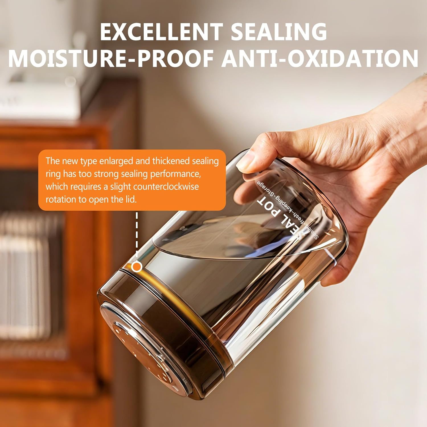 Yzzxkhkz Airtight Coffee Canister, Glass Storage Container, 6oz, 500ml
