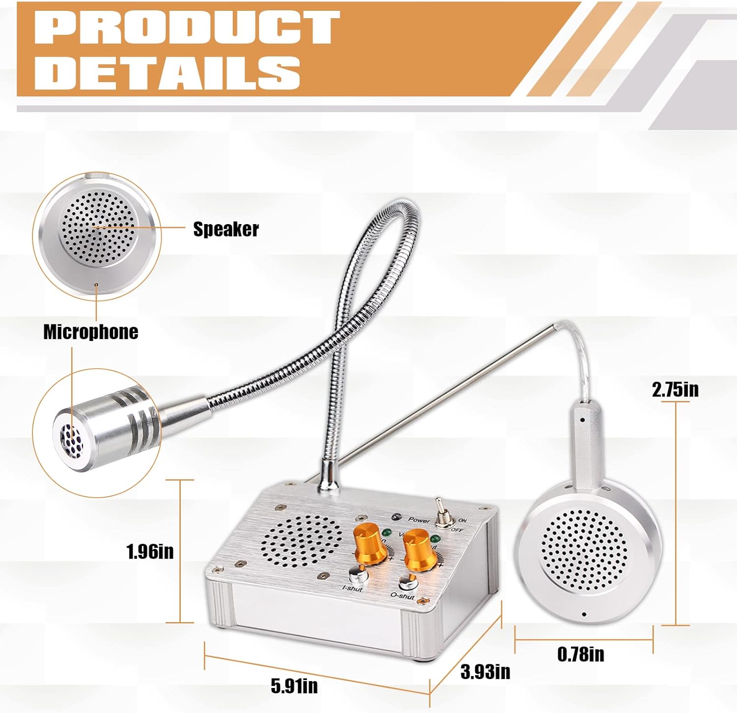 Retekess TW104 Two Way Intercom, Full Duplex Intercom System with Clear Sound, Intercom System for Dining Car, Indoor, Hospital