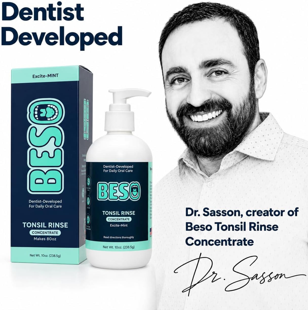 Tonsil Stone Mouthwash Concentrate, Dentist Developed Tonsil Rinse, Makes 80oz, Made in USA image 3