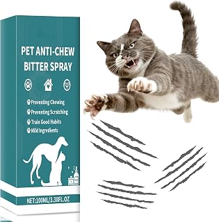 Cat Deterrent Spray, Spray 100% Natural Cat Spray Deterrent, Effectively Guides Training, Prevent Cat Scratching and Urine Marking Training Aid, Cat Deterrent for Indoor & Outdoor (Cyan)