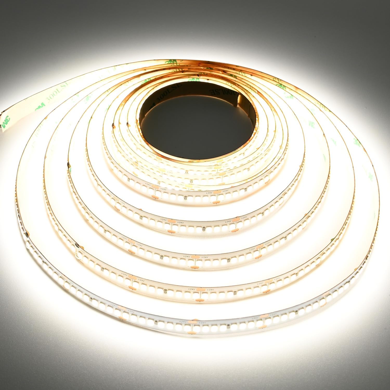 Ultra Bright White 24V LED Strip Lights 16.4FT CRI 92+, 256LEDs/M UL Listed High Density Uniform Glow Strip 125W 17000LM Dimmable Adhesive LED Tape for Home (5000K Daylight White-No Power Supply)