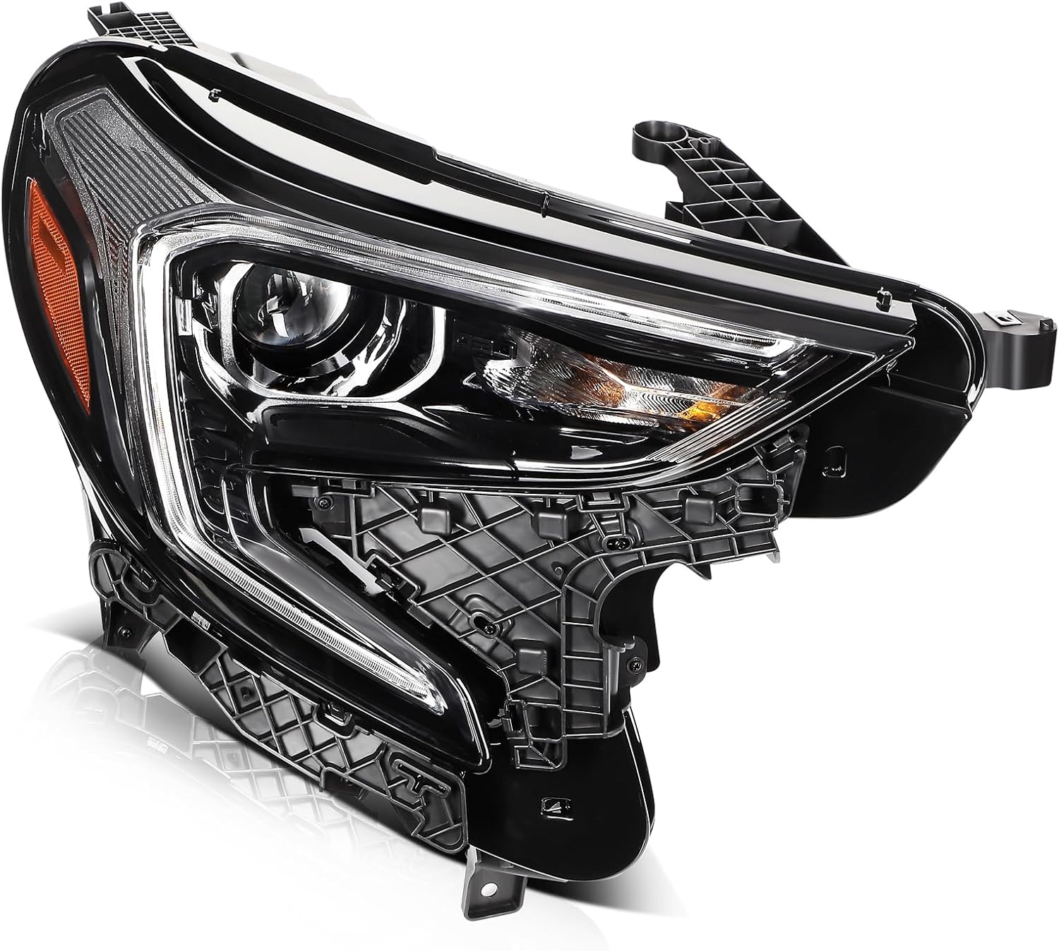 Headlight Assembly Fit For GMC Terrain 2018-2021 Black Housing Clear Lens Amber Reflector Passenger Side GM2503476 84664076 84355673 84610588