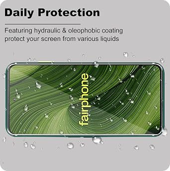 KZIOACSH 2 Pack Screen Protector for Fairphone 6, Ultra Slim 9H Hardness HD Clear Oleo-phobic Coating Anti-Scratch Bubble Free Protective Tempered Glass Film for Fairphone 6