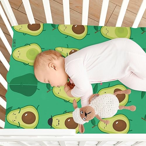 Miniatura 8 de Lindas sábanas de cuna con aguacates para niños y niñas, sábanas portátiles para cuna, sábana bajera para colchones estándar de cuna y niños
