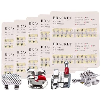 Teeth Model MBT Braces Typodont Mini Brackets .022 Slots 3-4-5 with Hooks 200pcs
