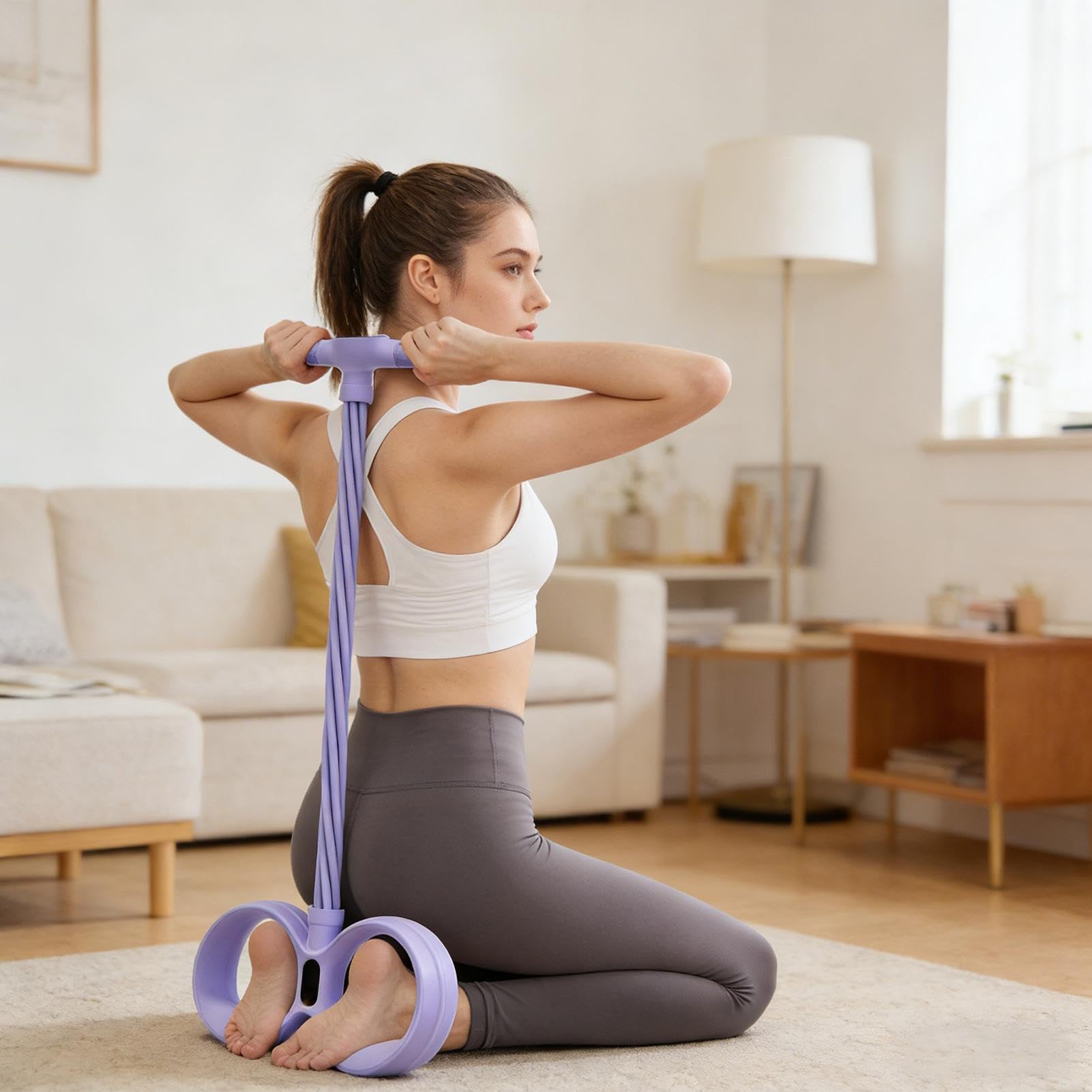Cuerda Elástica De Resistencia | Con Medidor Digital De Equipos De Culturación,Bandas Para Sit-Ups | Para Refinamiento de Talla, Abdominales, Brazos, Piernas, Estiramiento del Vientre y