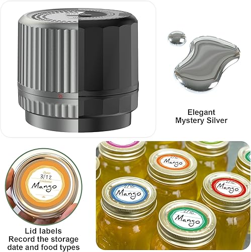 Miniatura 4 de M12 - Sellador al vacío eléctrico para tarros Mason de parada automática - Sellador al vacío de tarros inteligentes actualizado 2025 para tarros