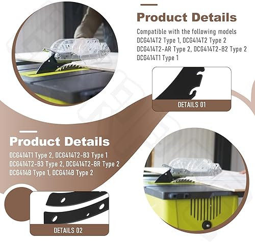 Miniatura 4 de 089240015076 N409059 - Cuchillo de sierra de mesa para sierra de mesa compatible con Ridgid RTS11 RTS12 RTS22 RTS23 Sierra de mesa - Negro