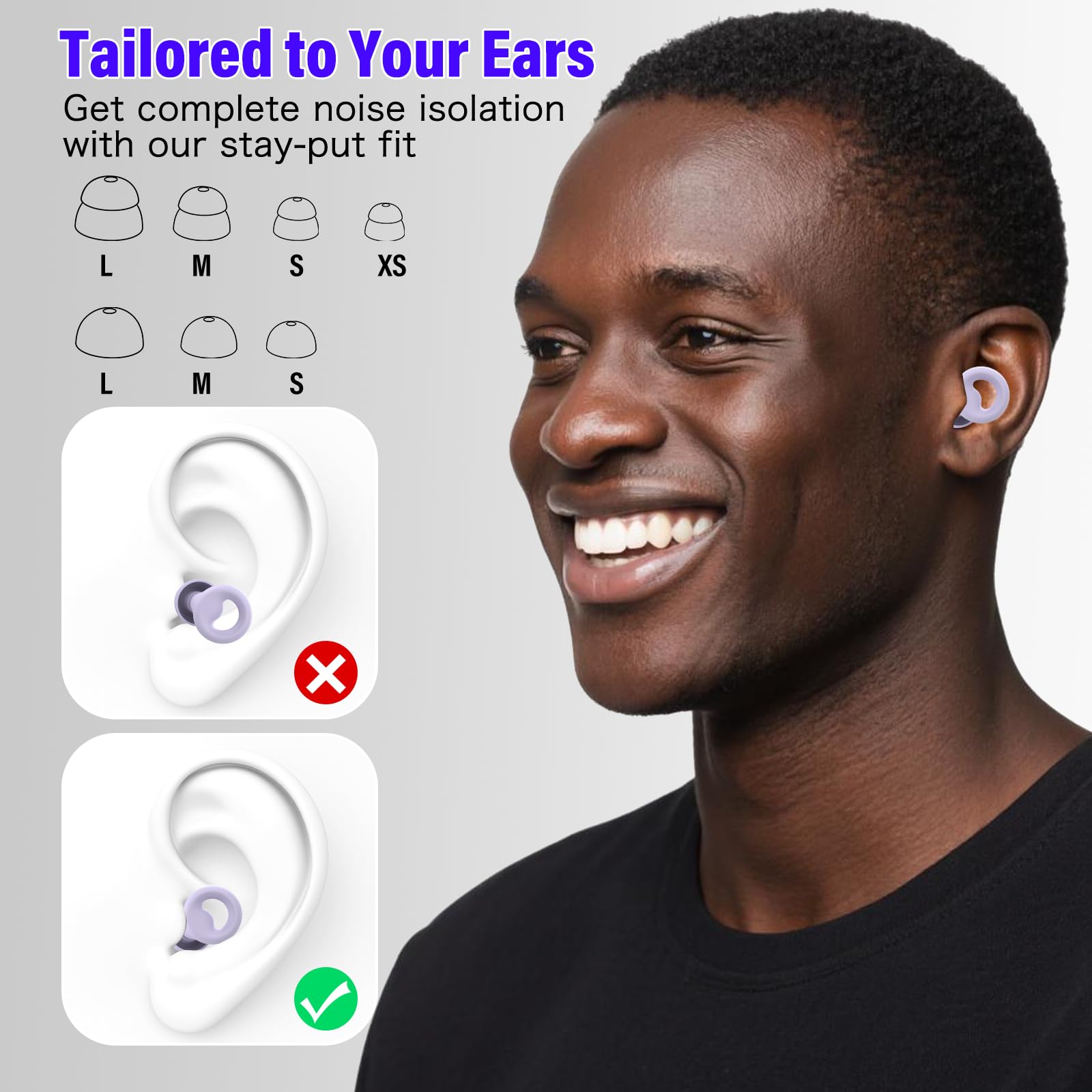 Bouchons d'oreille silencieux pour réduction du bruit – Protection auditive super douce et réutilisable en silicone flexible pour le sommeil, la sensibilité au bruit et les vols acheter à prix bas Bouchons d'oreille silencieux pour réduction du bruit – Protection auditive super douce et réutilisable en silicone flexible pour le sommeil, la sensibilité au bruit et les vols acheter à prix bas