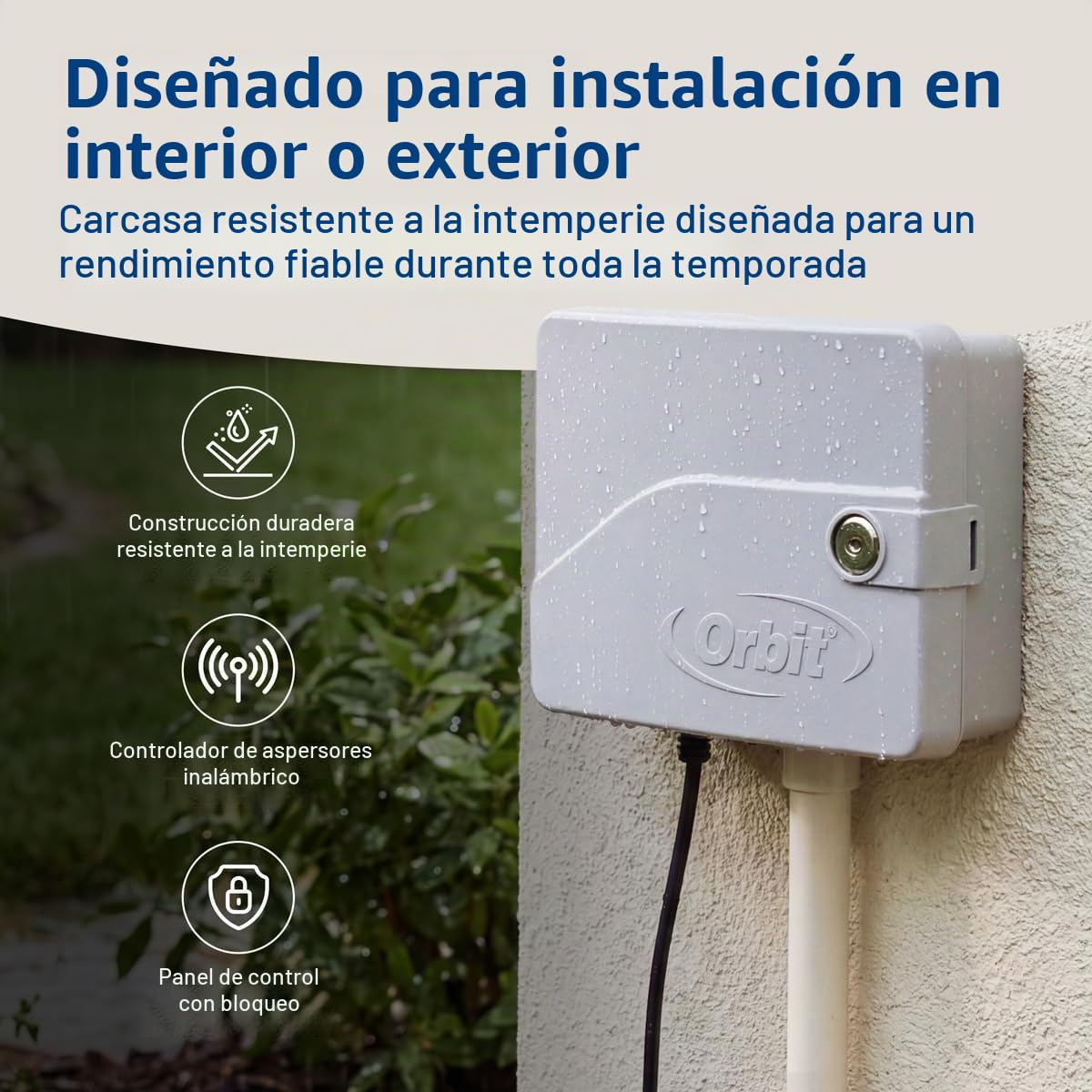 Orbit 57946 B-hyve - Controlador Inteligente de Sistema de rociadores WiFi para Interiores y Exteriores de 6 Estaciones