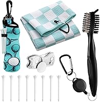 Vista 20 de Liliful Kit de Accesorios de Golf de 12 Piezas, Incluye Bolsa para Pelotas de Golf con Gancho, Toalla, Tees, Marcador de Pelota Magnético