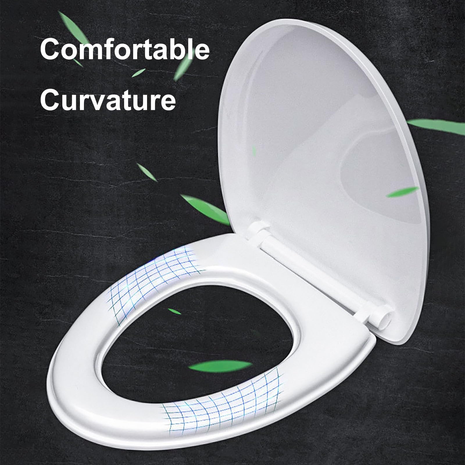 Asiento de inodoro compacto en forma de V con tapa, fácil instalación y extracción, perfecto para baños pequeños, accesorio de baño duradero y elegante