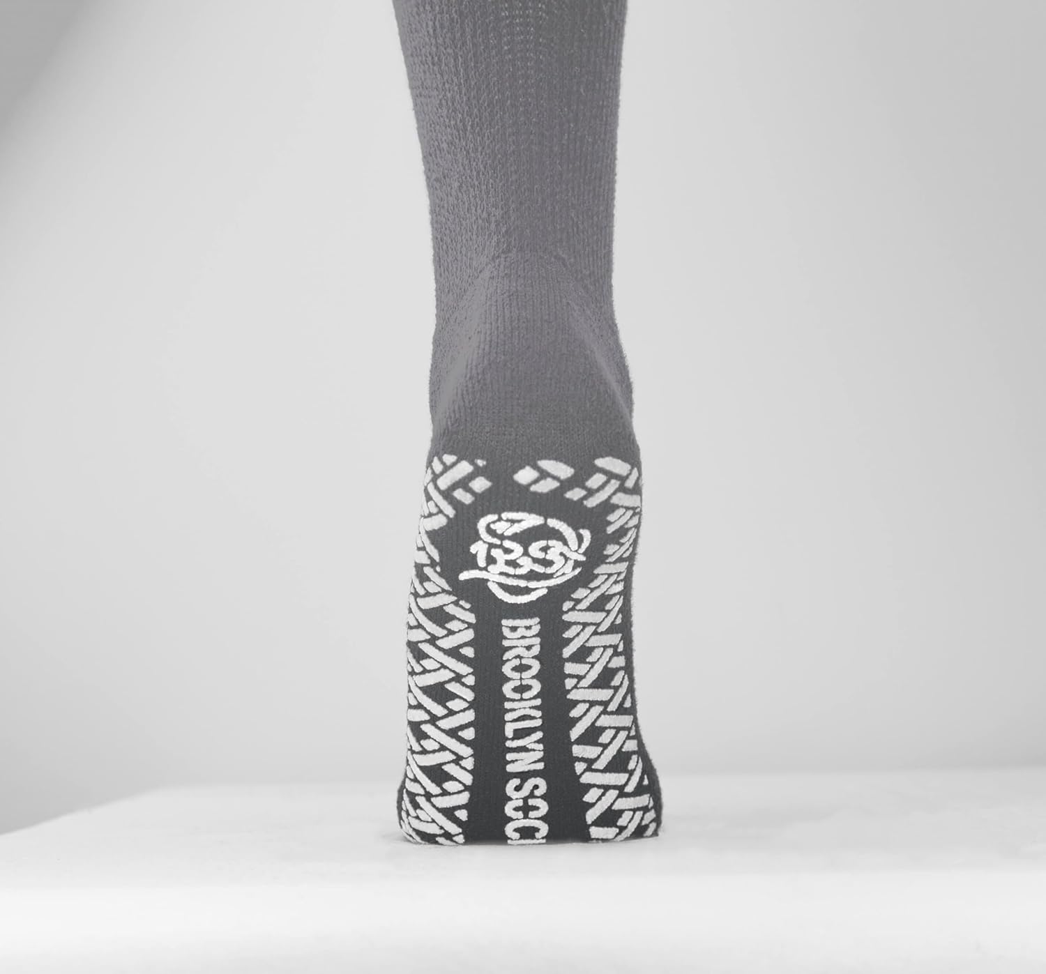 4 Pairs of Non-Skid Over-The-Calf Diabetic Cotton Socks with Non Binding Top (Gray, Fits US Men's Shoe size 9-12) - Image 5