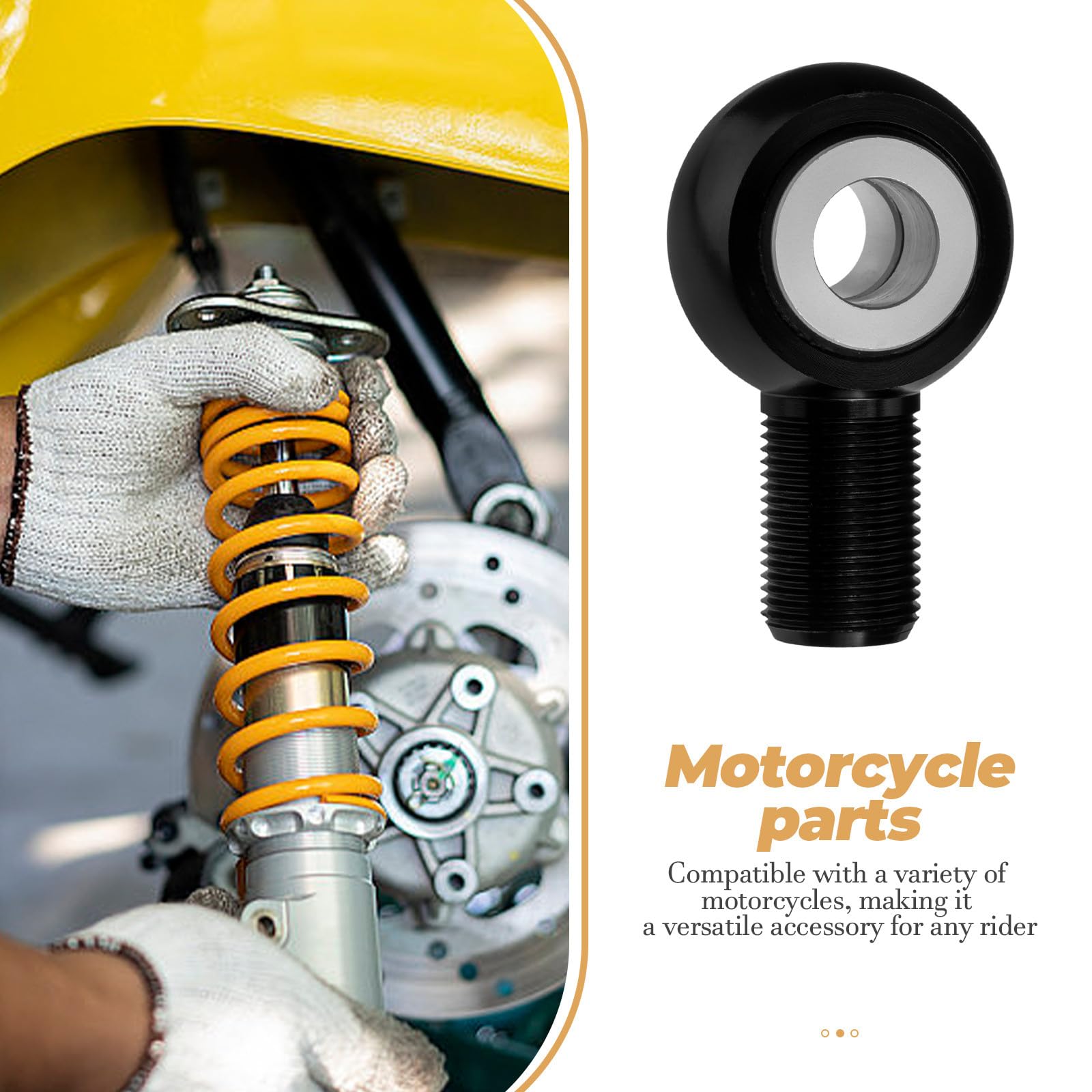 Baluue Adaptador de Amortiguador Trasero para Motocicleta en Hierro Negro Extremo Redondo, Resistente y Práctico para Mejorar la Absorción de Impactos en Motos