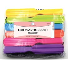 Dream World L-80 Plastic Hair Brush Neon Assorted Color 12 Pcs Pack