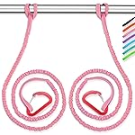 OCEANBROAD Kayak Paddle Leash with D-Ring Stretchable Bungee Strap Lanyard Rope for SUP Kayaking Boating Canoeing Fishing Pole Rod 4-7 Feet Pink 2 Pack
