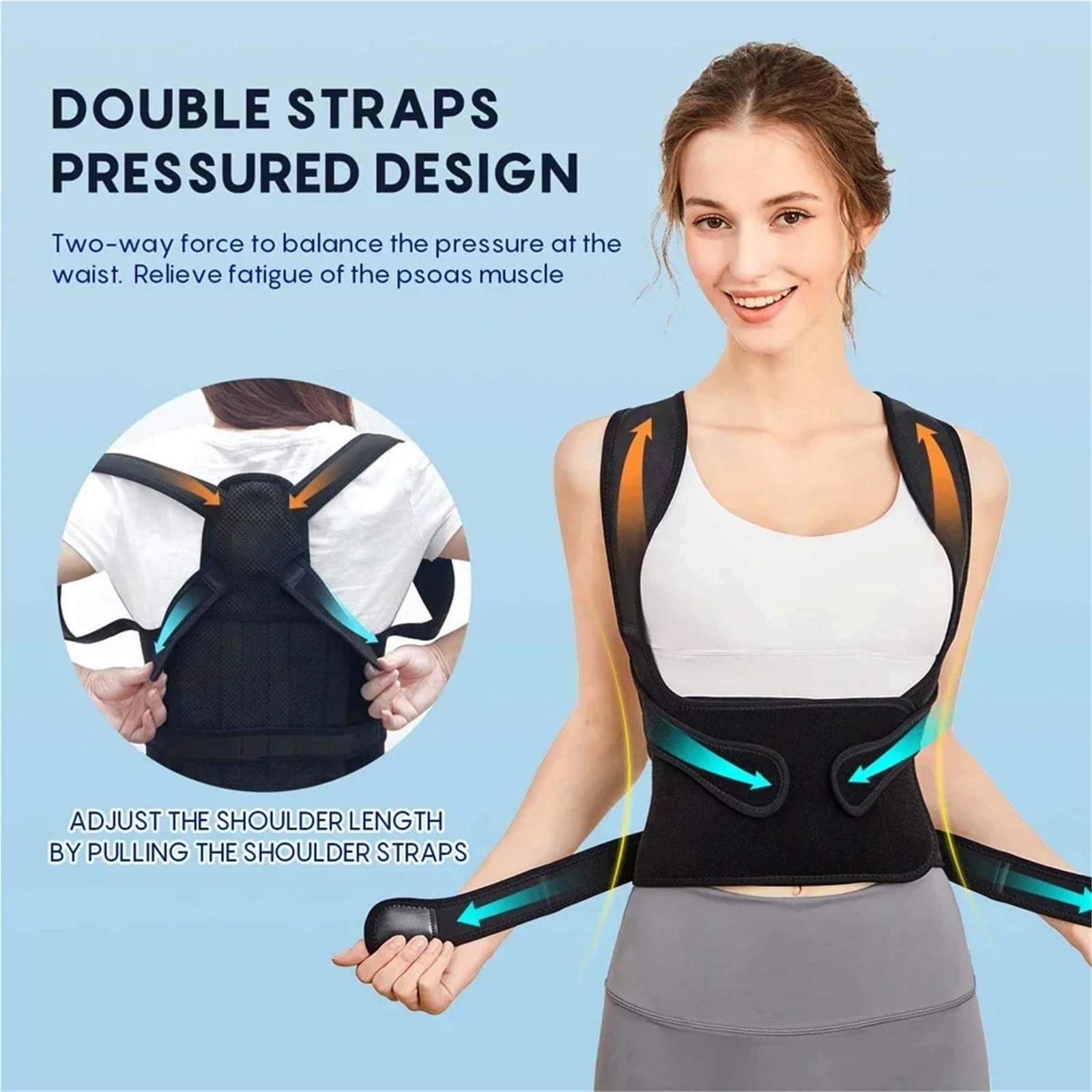 Generico Verstellbarer Rückenstützgürtel für Komfort – Unisex-Design (L)