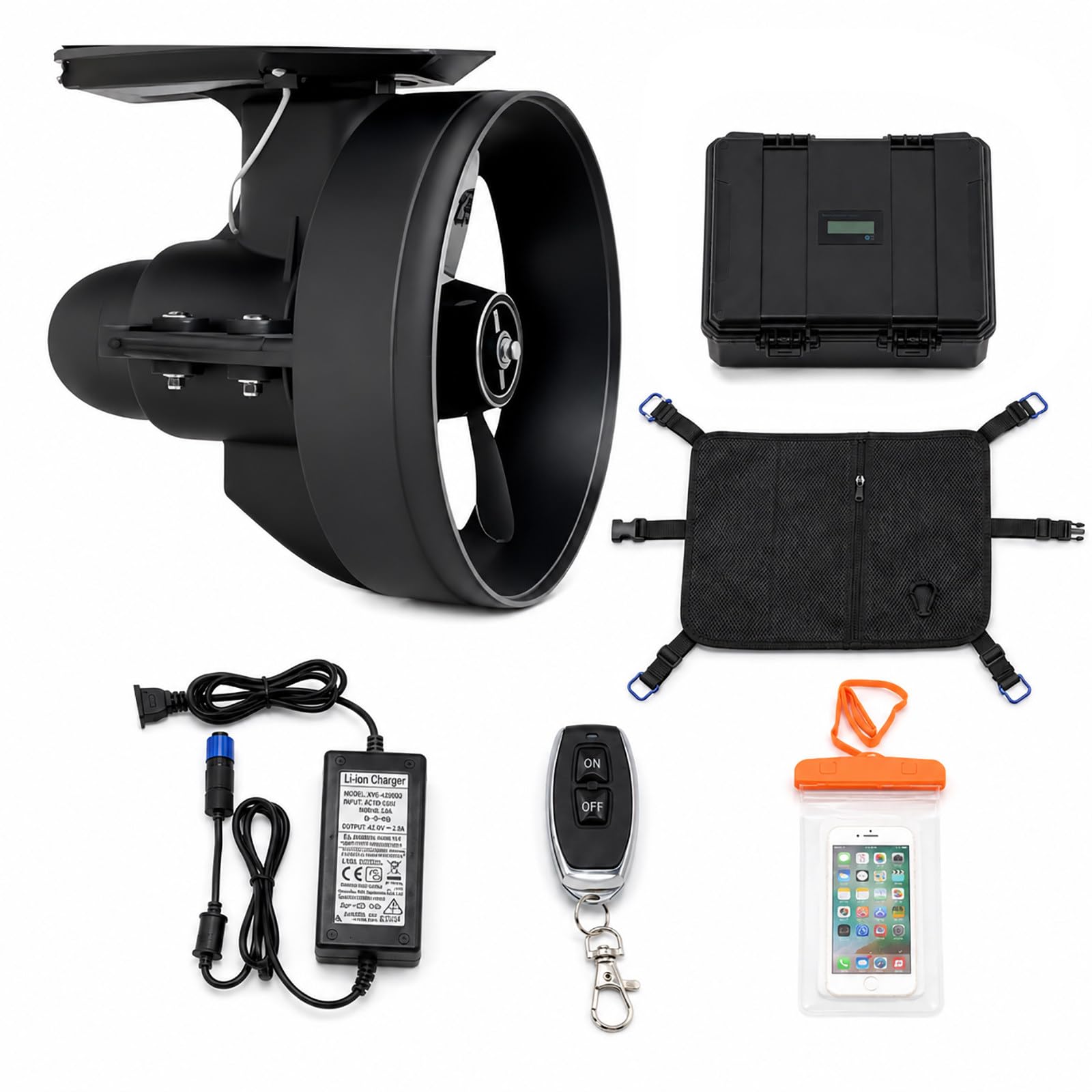HCAUYNN Portable Kayak Motor for Paddle Board, 12V 288Wh Energy Pack Electric Fin Kit, SUP Board Propulsion for Kayak Fishing, 5km/h Top Speed D260