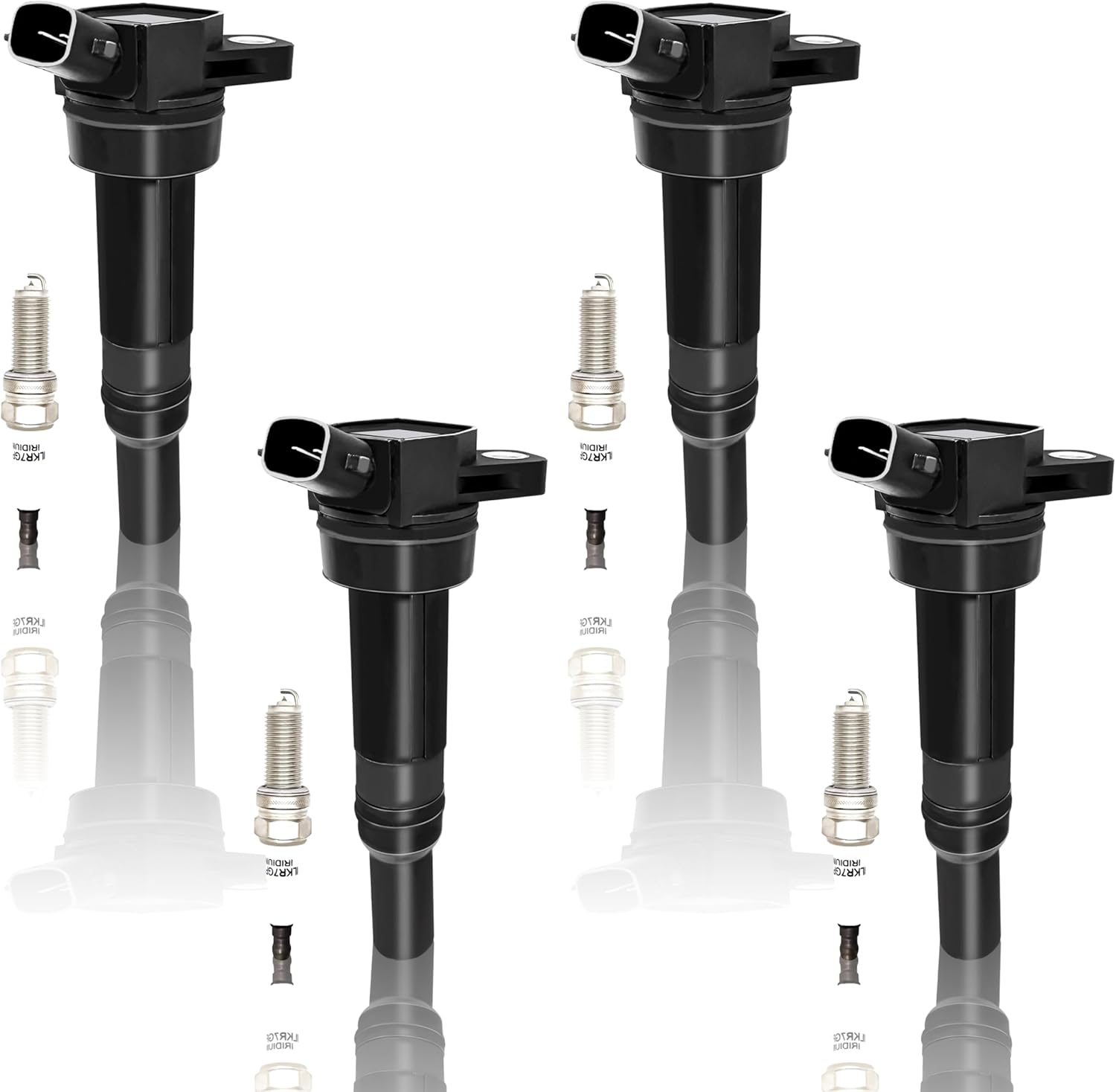 Ignition Coil UF651 Spark Plugs: For Hyundai Elantra Kia Forte Soul 2.0 1.8 L4 2011-2016 Fast Precise Ignition Reduce Misfires for Daily Commutes Long Trips Set of 4 (Spark Plug Coil Packs)