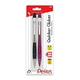 Pentel Quicker Clicker Automatic Pencil, 0.9mm, Assorted Barrel Colors, Color May Vary, 2 Pack (PD349BP2-K6), red
