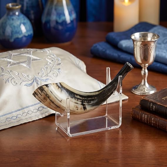 Rite Lite Acrylic Shofar Stand Clear Rosh Hashanah Jewish New Year Holiday Party Favors, Yom Kippur Gift High Holidays Shana Tova Presents Table Decor