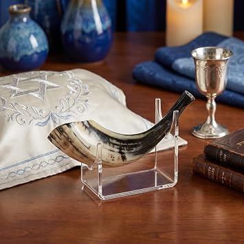 Rite Lite Acrylic Shofar Stand Clear Rosh Hashanah Jewish New Year Holiday Party Favors, Yom Kippur Gift High Holidays Shana Tova Presents Table Decor