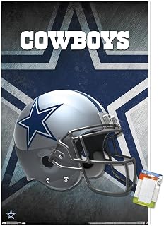 Trends International NFL Dallas Cowboys - Helmet 16 Wall Poster, 14.725" x 22.375", Premium Poster & Mount Bundle