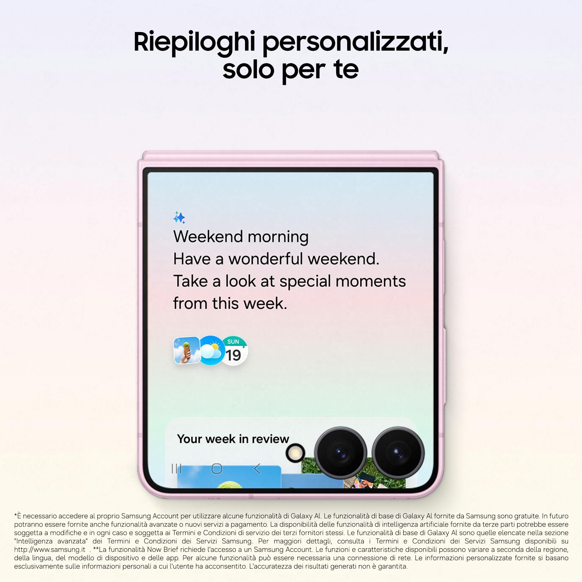 Samsung Galaxy Z Flip8, 256GB, Pink [Versione Italiana] | Selfie Camera 50MP, Now Brief, Assistente Foto, FlexWindow Personalizzata, Batteria 4300 mAh, RAM 12GB