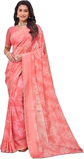 Laxmipati Kiran Pink Georgette Floral Printed Saree Price In India