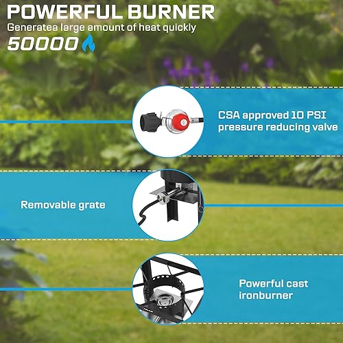 Miniatura 2 de Freidora de Propano de 50,000 BTU - Freidora Doble de Aluminio de 18QT con 2 Cestas - Freidora de Gas Aprobada por CSA - Ideal para Alitas de Pollo,