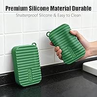 Vista 5 de Estuche de viaje extra grande a prueba de fugas para champú y acondicionador con capa de drenaje, mantiene el jabón seco, para viajes prolongados