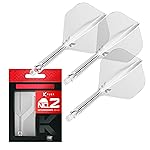 Target Darts K Flex Integrated Dart Flights and Shafts, No.2 Clear (Intermediate) | Pack of 3 K-Flex - No2, Kflex All in One Moulded Dart Flight & Stem | Professional Dart Accessories