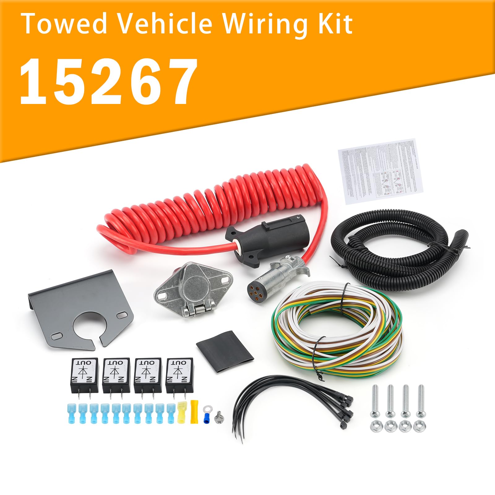 Towed Vehicle Wiring Kit 6 to 7 Way Wire Connectors für Roadmaster