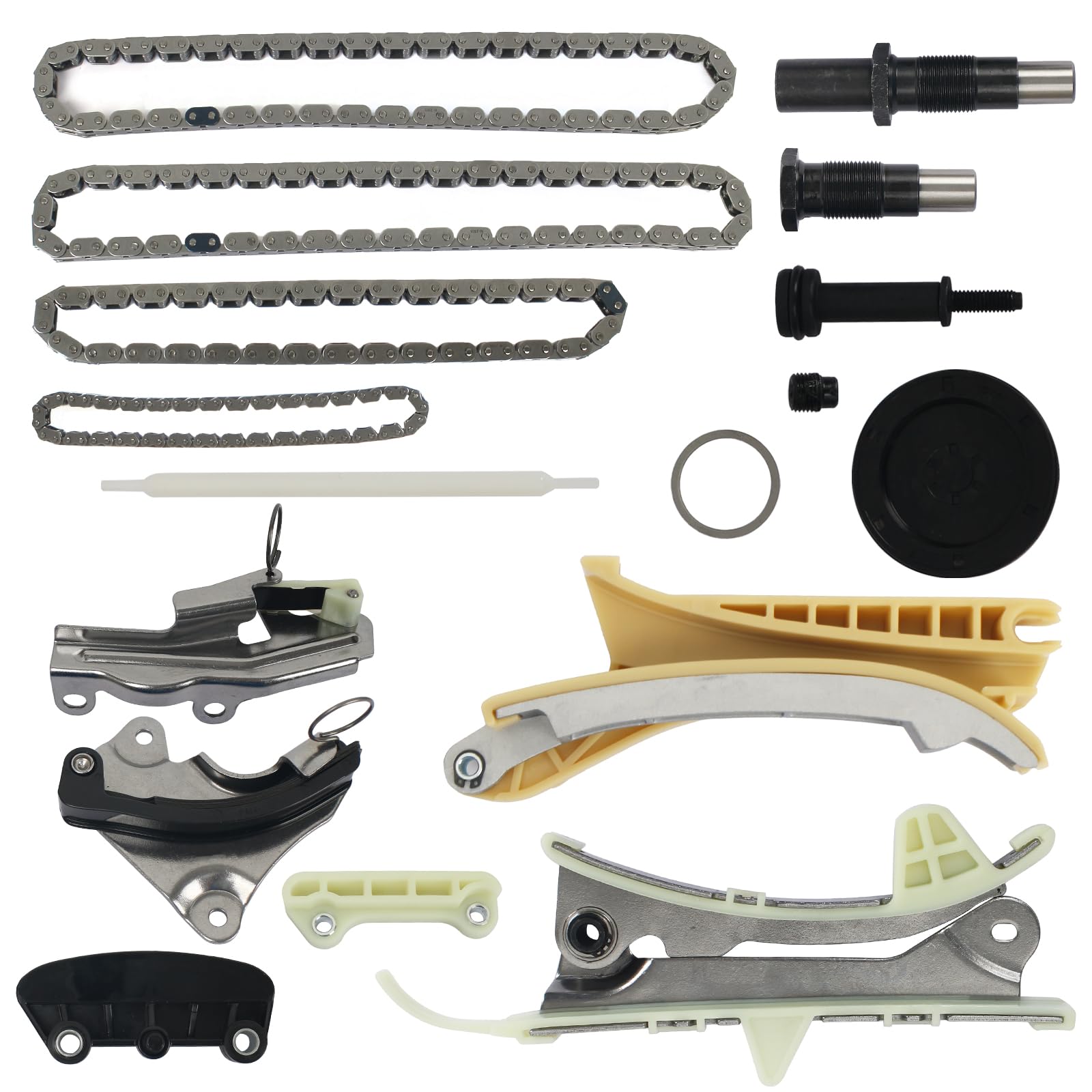 KUSATEC 9-0389SX Timing Chain Kit w/Chain Tensioner Guide Rail Sprocket fit for Ford Explorer 97-10/ Sport Trac Ranger 01-10;Mustang 05-10, for MAZDA