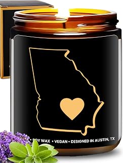 Georgia Candle, Unique Georgia Themed Gifts for Men and Women, Best State Souvenir Gifts for Moving Away, Thoughtful Home Sick Presents, Ideal for Birthday, Christmas, Graduation, Gift Ready