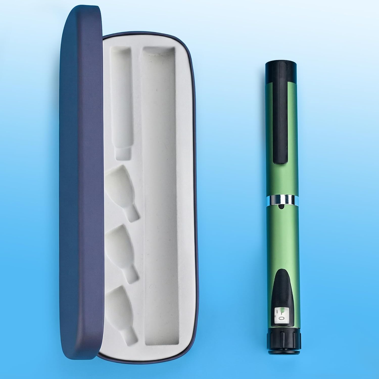 60 Unit Research Reusable Peptide Pen Injector with Protect Case, Clear Scale Design (Green)