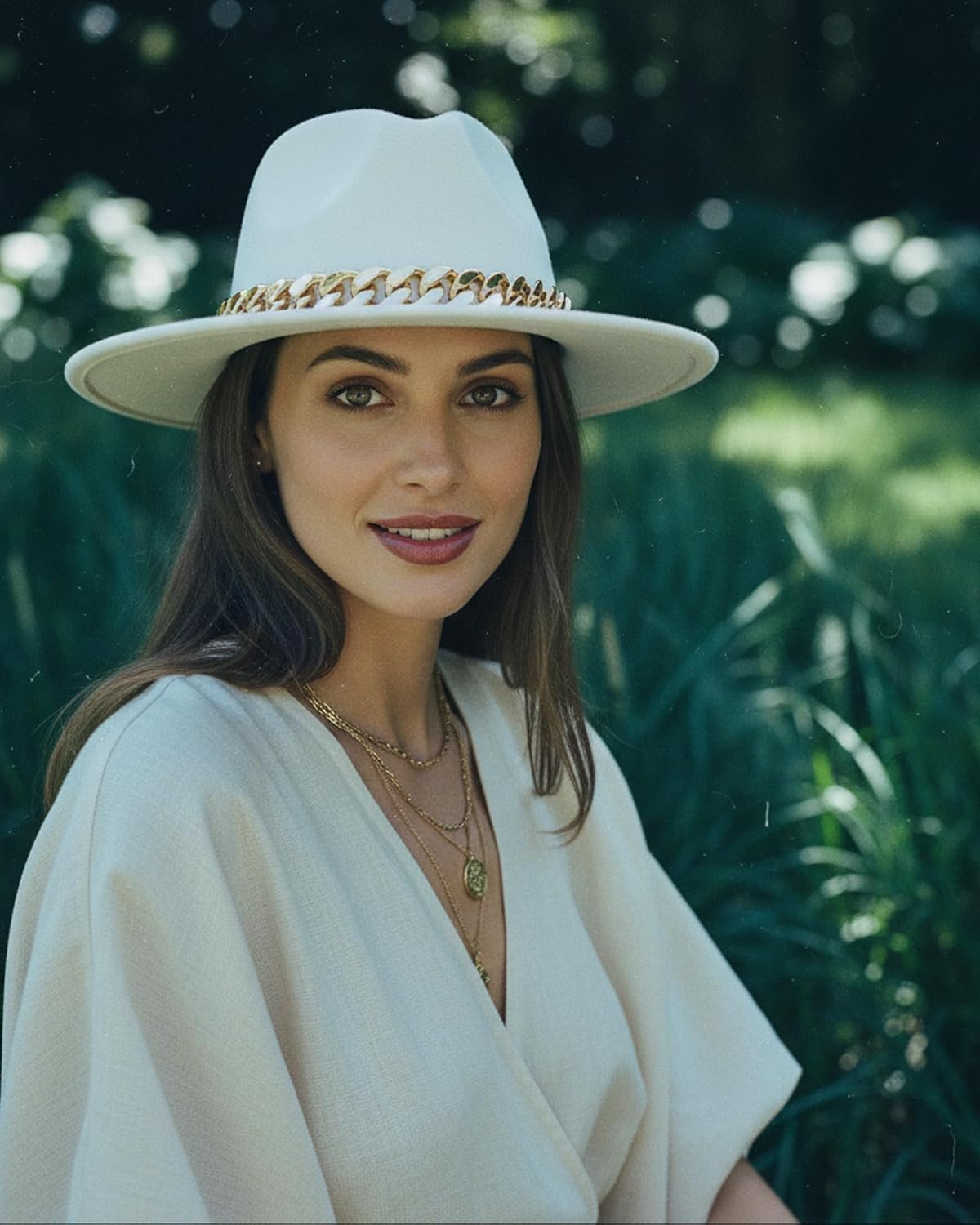Men & Women Belt Buckle Fedora Hat Wide Brim Floppy Panama Hat