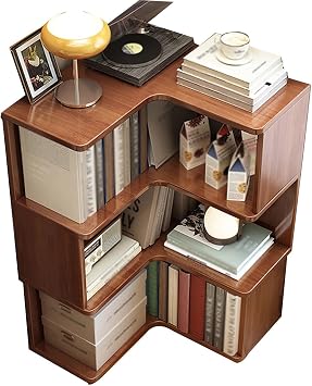 Corner Bookshelf, L-Shaped Corner Shelf Stand, Storage Shelf with Open Shelf Units, Plant Display Shelving Unit, Storage Organizer Great for Bathroom90cm/35.4in