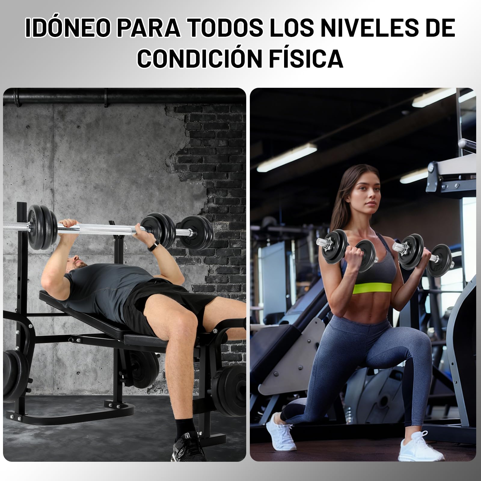Mancuernas Ajustables 2-EN-1, Barra Pesas Ajustables 10kg 15kg 30kg, Juego de Mancuerna para gimnasio en casa, Dumbbell Set de hierro fundido, Barra De Pesas Kit Negro