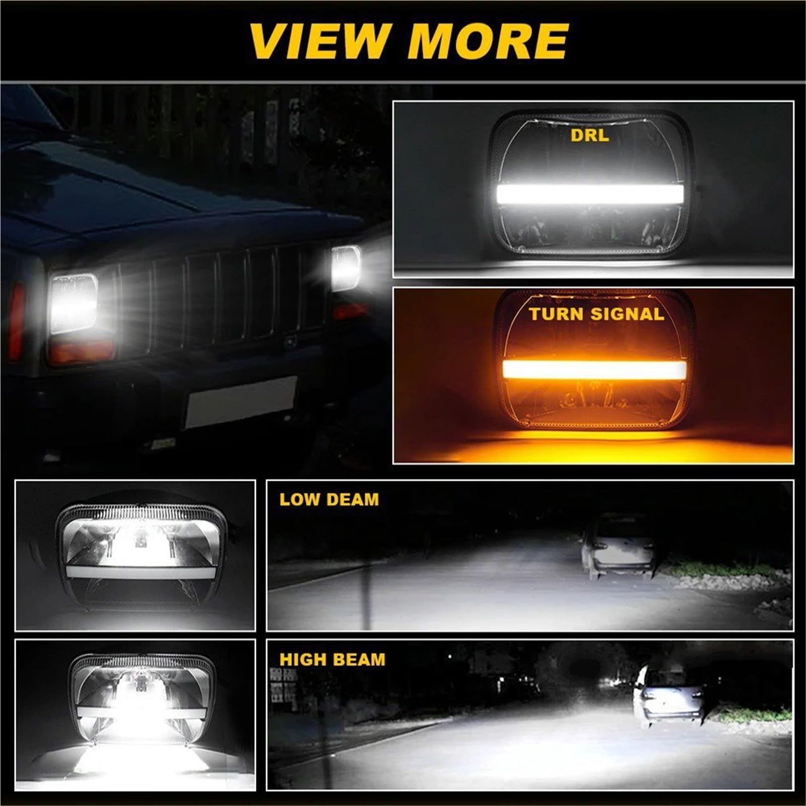 Para Jeep Para Cherokee XJ Para Wrangler Para Camión 4X4 Faro Led