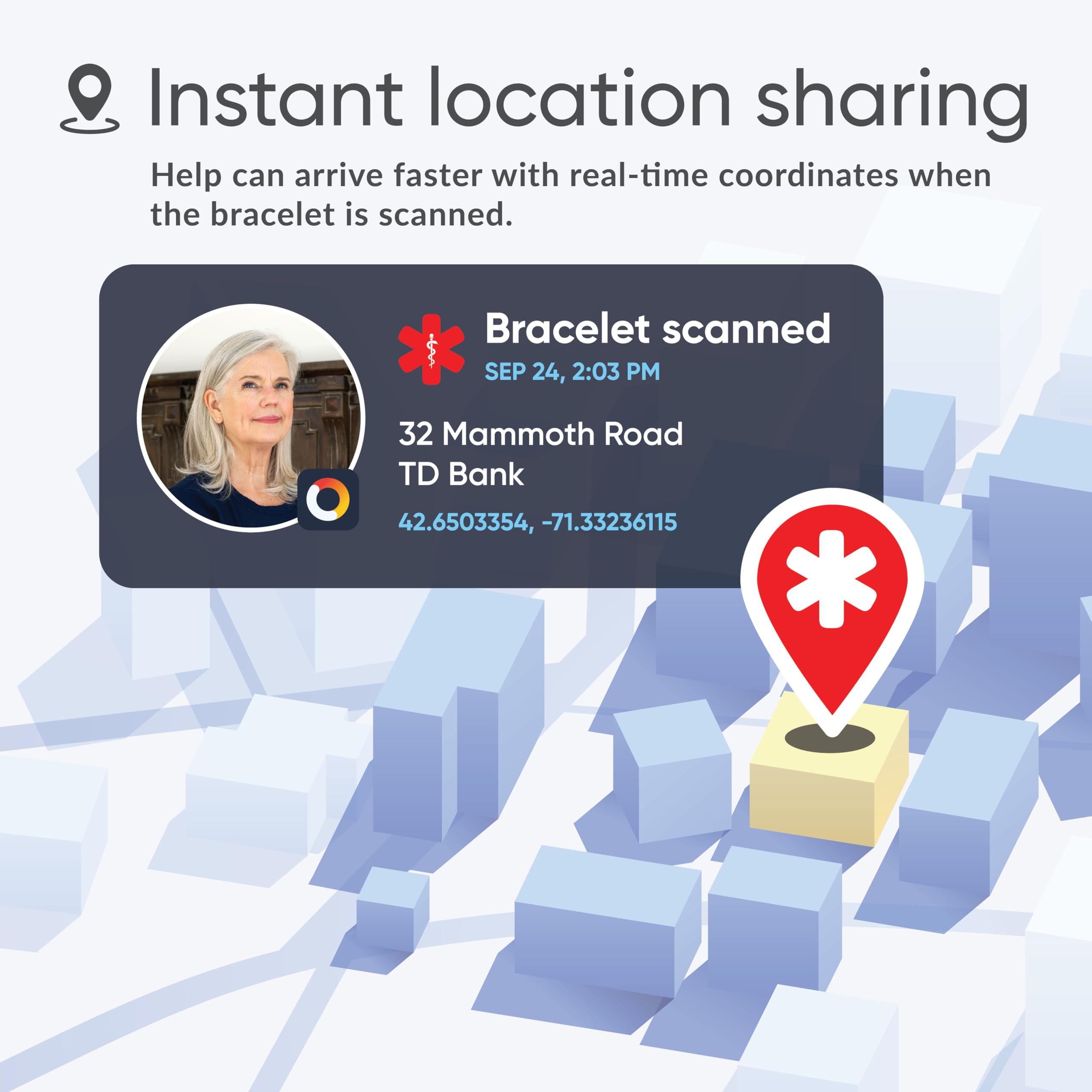 Pulsera de identificación médica para mujeres y hombres, habilitada para NFC, resistente al agua, información médica de emergencia y intercambio de ubicación cuando se escanea, actualiza fácilmente el
