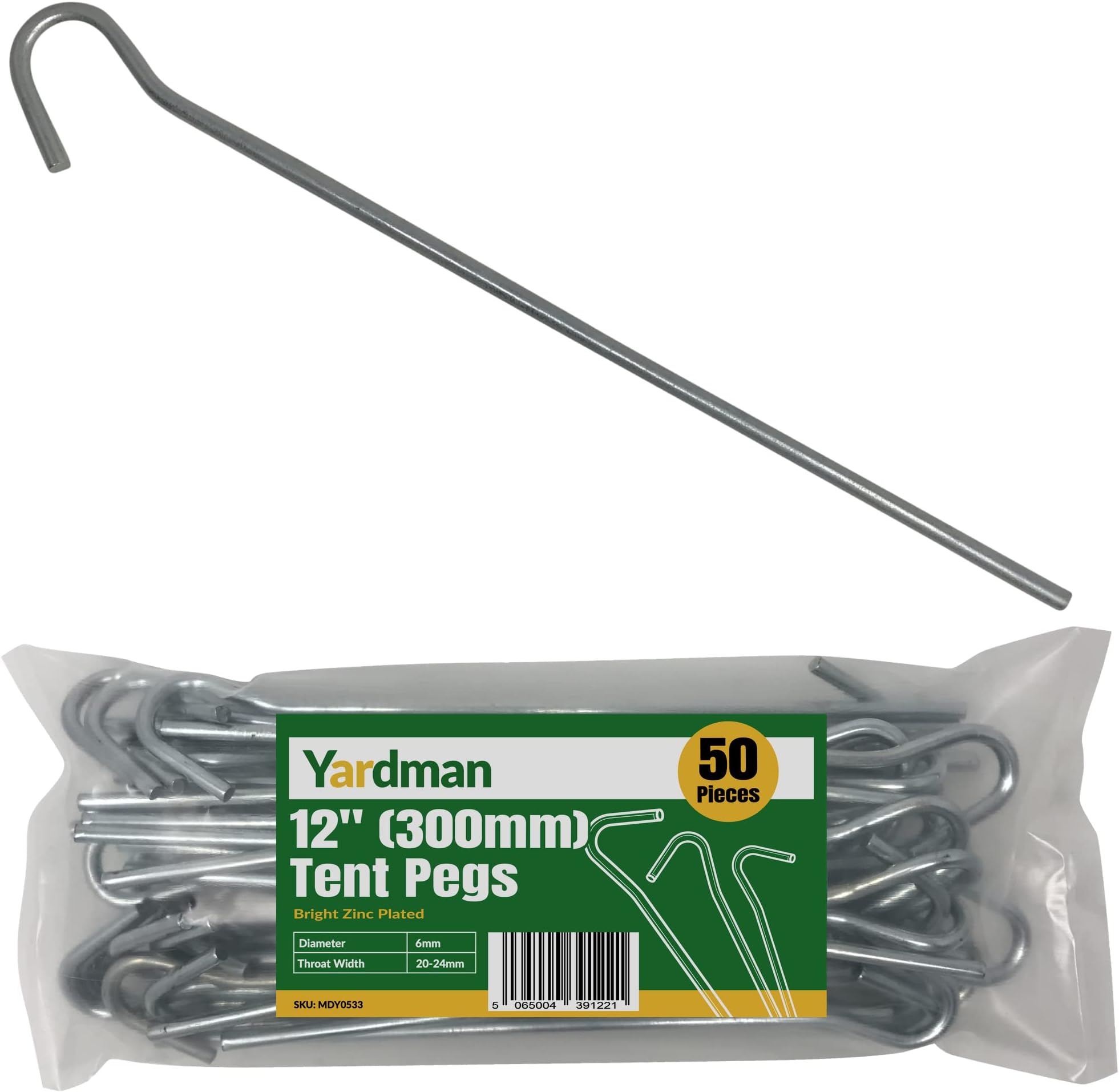 1.25m Long 8mm Thick Metal Fence Pins Steel Barrier Fencing Garden