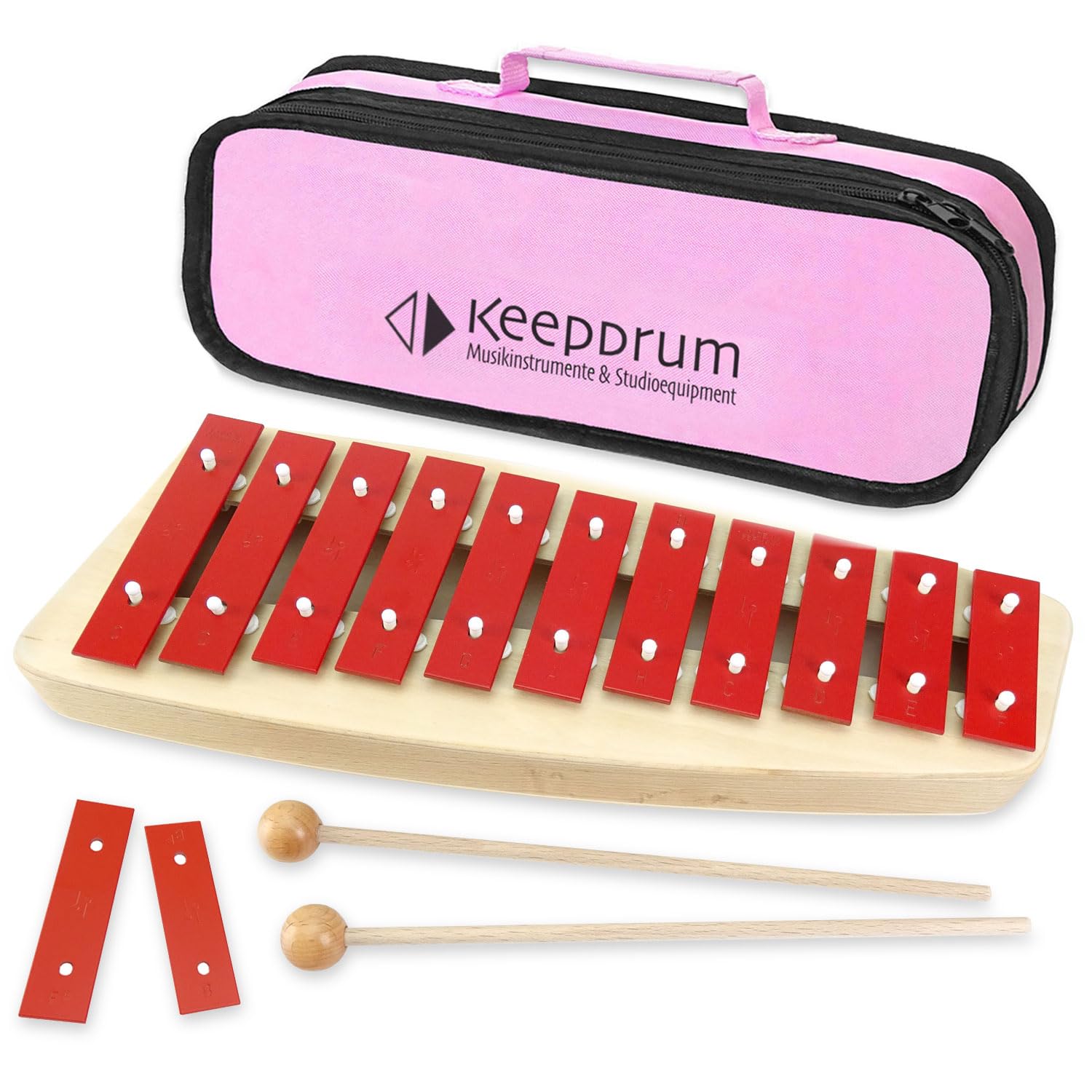 Sonor NG10 NG-10 Xylophon Glockenspiel + keepdrum Tasche Bag Pink Rosa