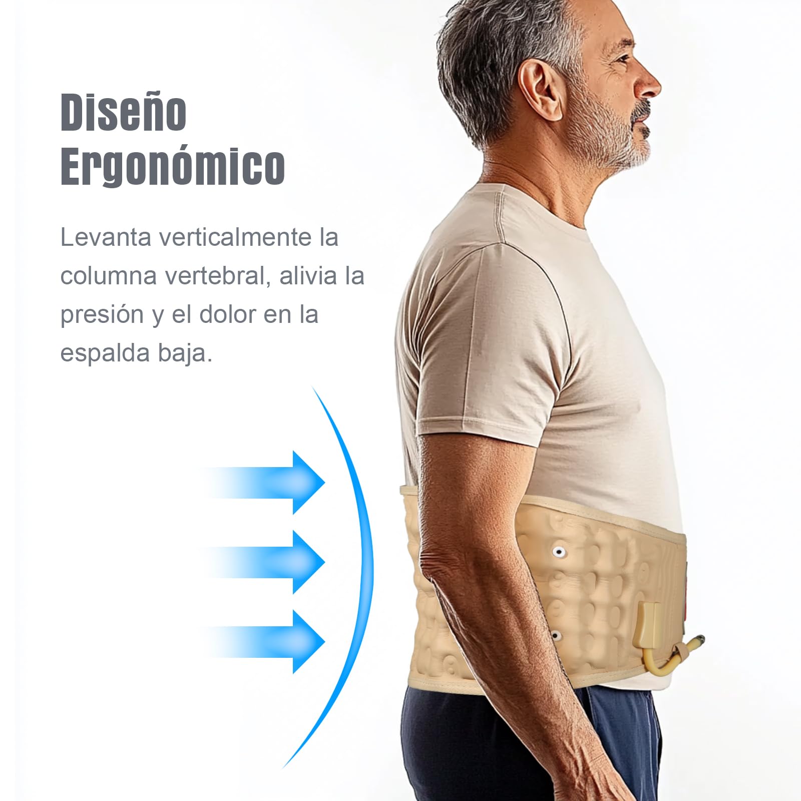 Cinturón de Descompresión Lumbar para Aliviar el Dolor de la Espalda Baja, Cinturón de Descompresión Espinal para Hombres y Mujeres, Cinturón de Apoyo Dorsal Inflable para la Ciática