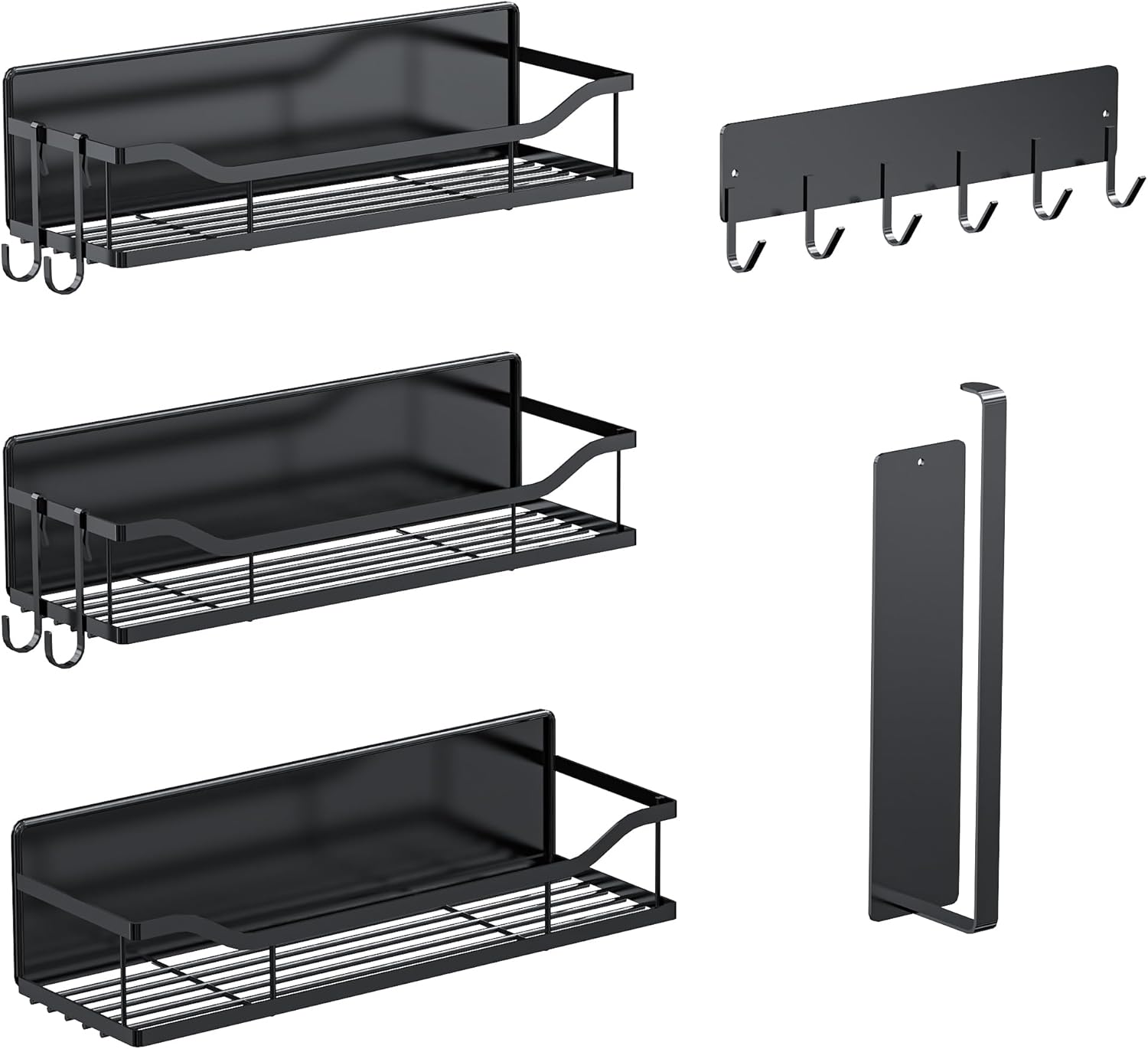 Magnetic spice rack multifunctional shelf for metal surfaces with holder