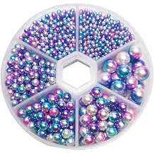 Chenkou Craft 1550PCS 1 Box Plastic Round Imitation Pearls Bead No Hole Loose Beads Gem Dark Mix, Mix